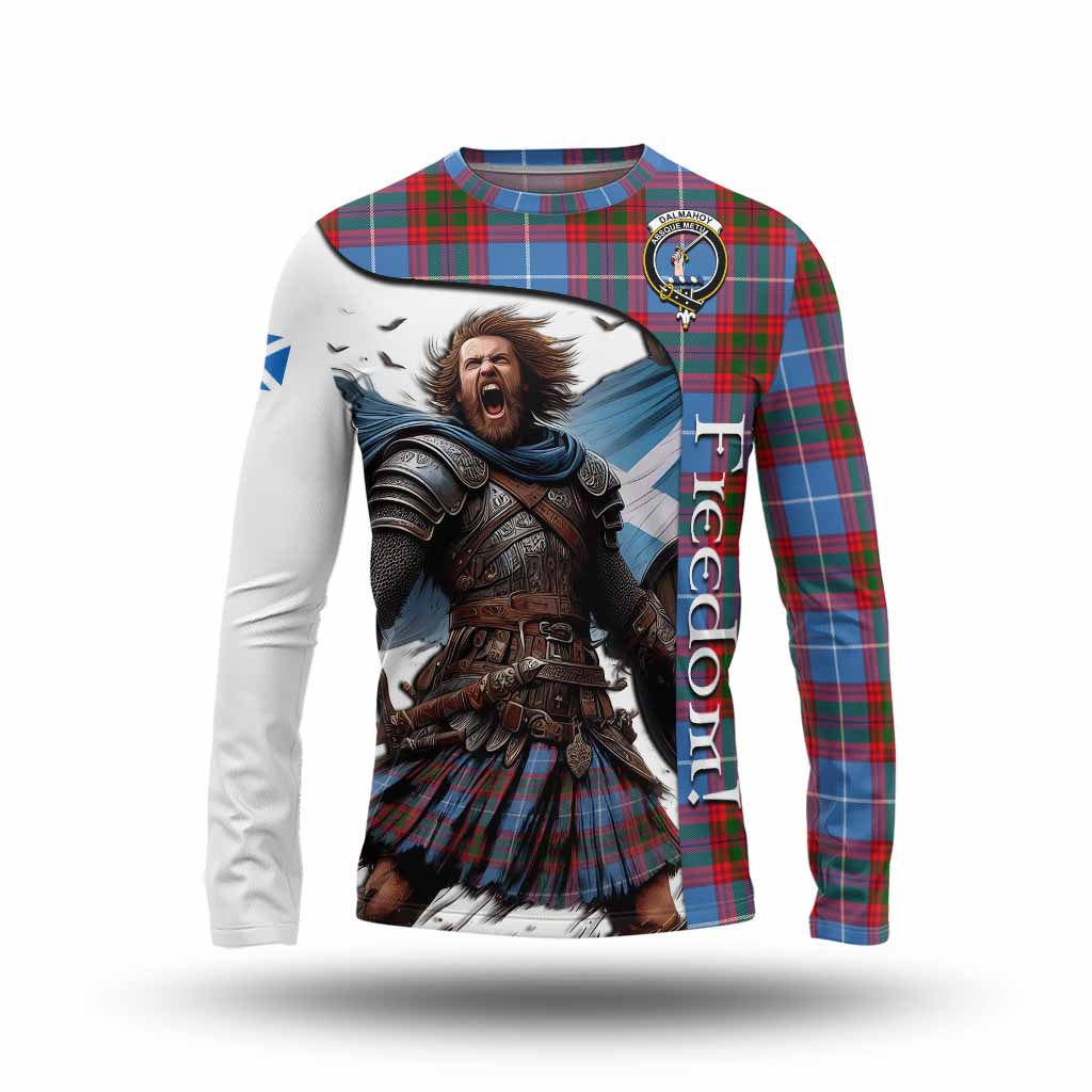 Tartan Vibes Clothing Dalmahoy Crest Tartan Long Sleeve T-Shirt Inspired by the Freedom of Scottish Warrior