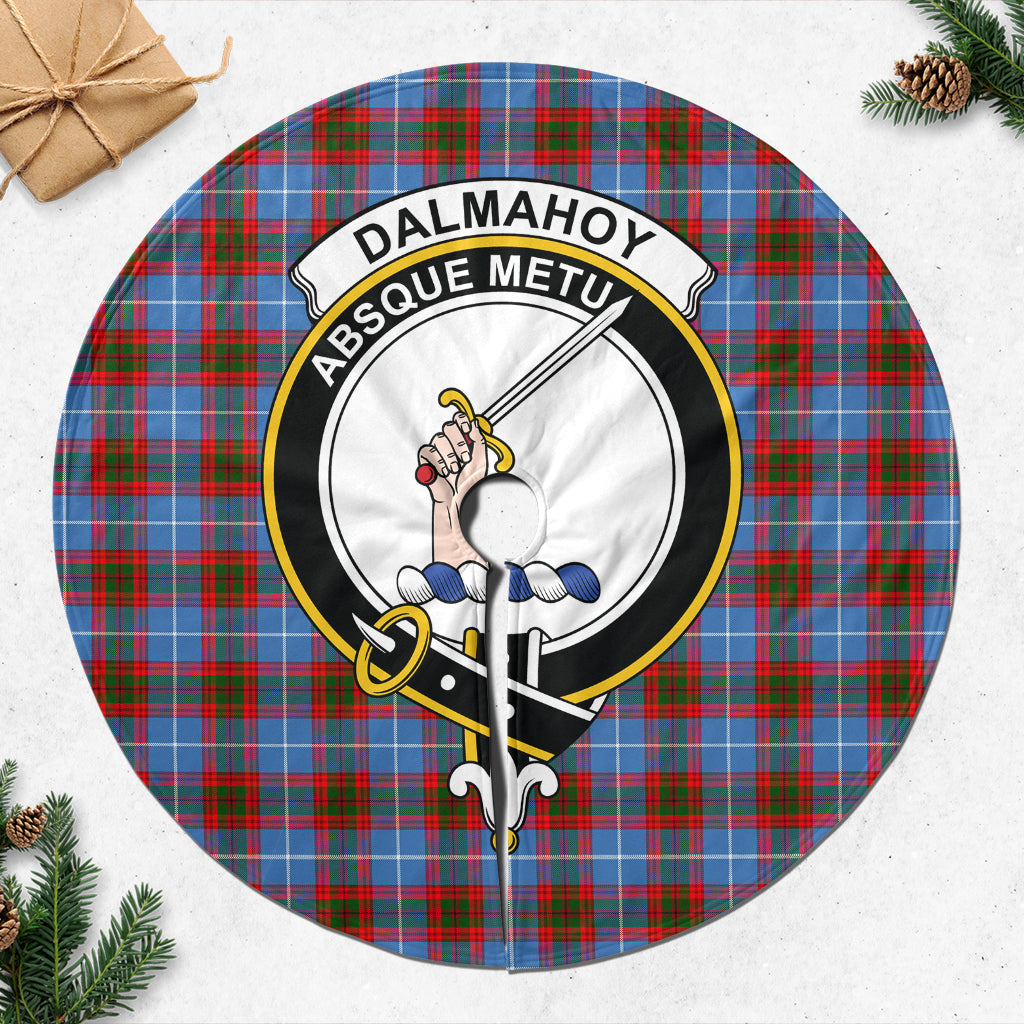 Dalmahoy Tartan Christmas Tree Skirt with Family Crest - Tartanvibesclothing