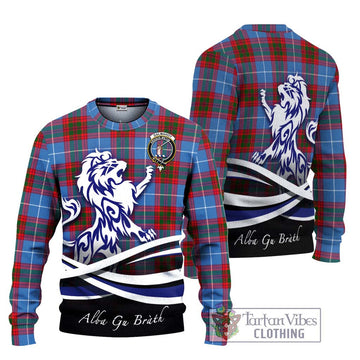 Dalmahoy Tartan Ugly Sweater with Alba Gu Brath Regal Lion Emblem