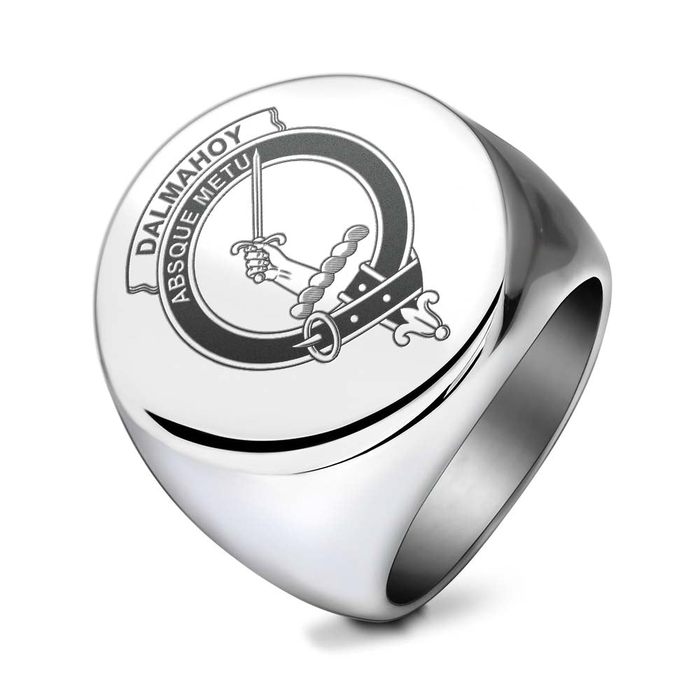 Tartan Vibes Clothing Dalmahoy Clan Crest Engraved Ring