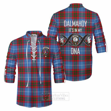 Dalmahoy Tartan Ghillie Kilt Shirt with Family Crest DNA In Me Style