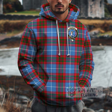 Dalmahoy Tartan Cotton Hoodie with Family Crest