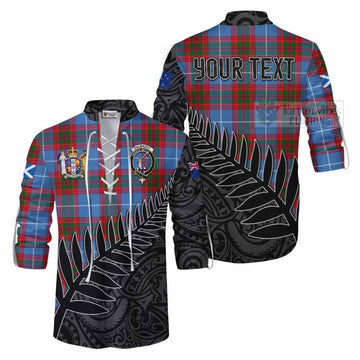 Dalmahoy Crest Tartan Ghillie Kilt Shirt with New Zealand Silver Fern Half Style