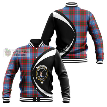 Dalmahoy Tartan Baseball Jacket with Family Crest Circle Style