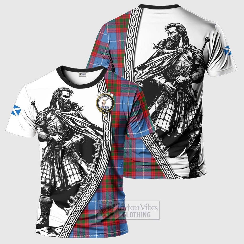 Tartan Vibes Clothing Dalmahoy Tartan Clan Crest T-Shirt with Highlander Warrior Celtic Style