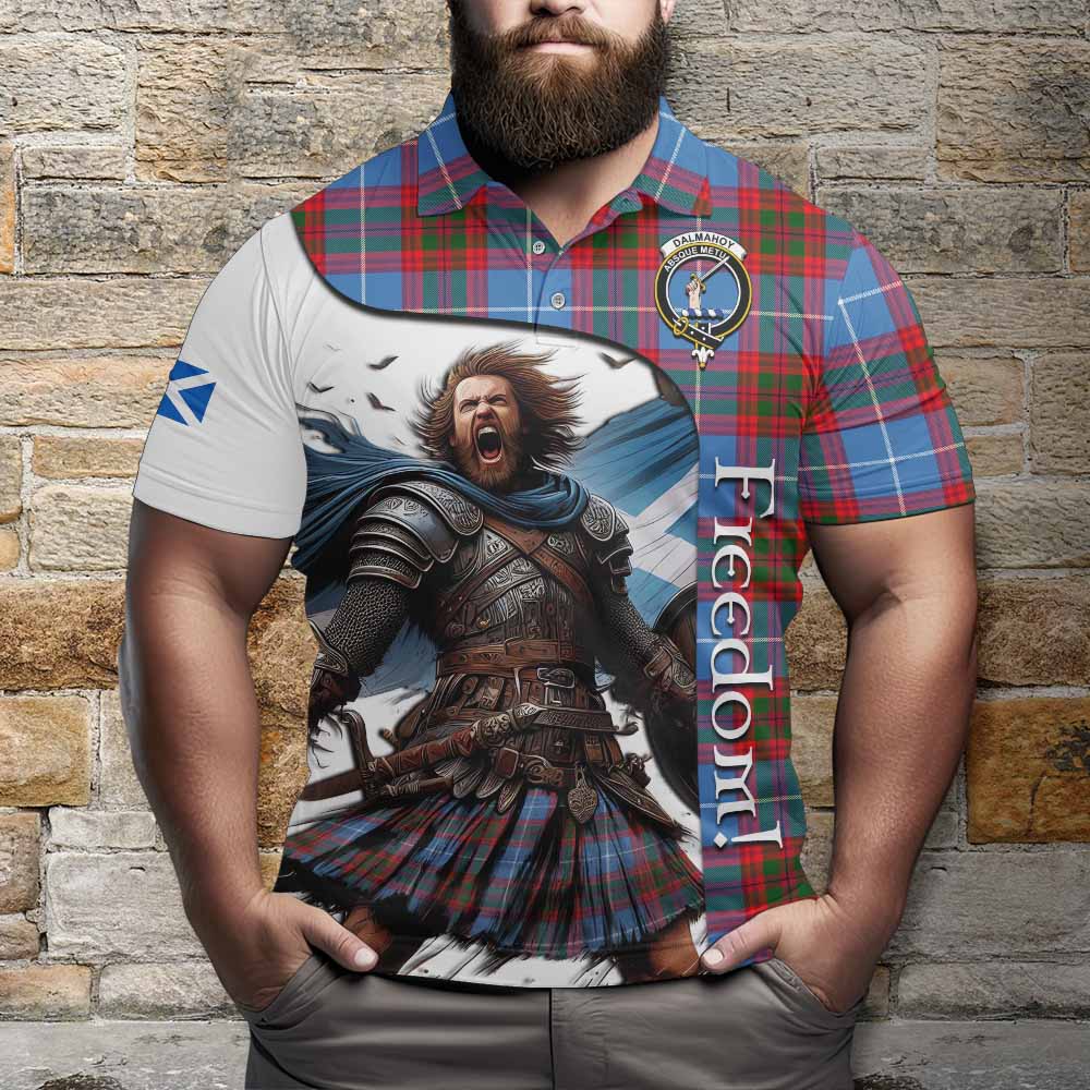 Tartan Vibes Clothing Dalmahoy Crest Tartan Polo Shirt Inspired by the Freedom of Scottish Warrior