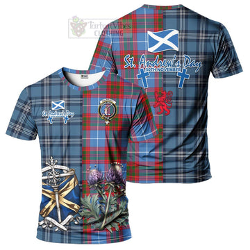 Dalmahoy Tartan T-Shirt Happy St. Andrew's Day Half Tartan Style