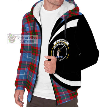 Dalmahoy Tartan Sherpa Hoodie with Family Crest Circle Style