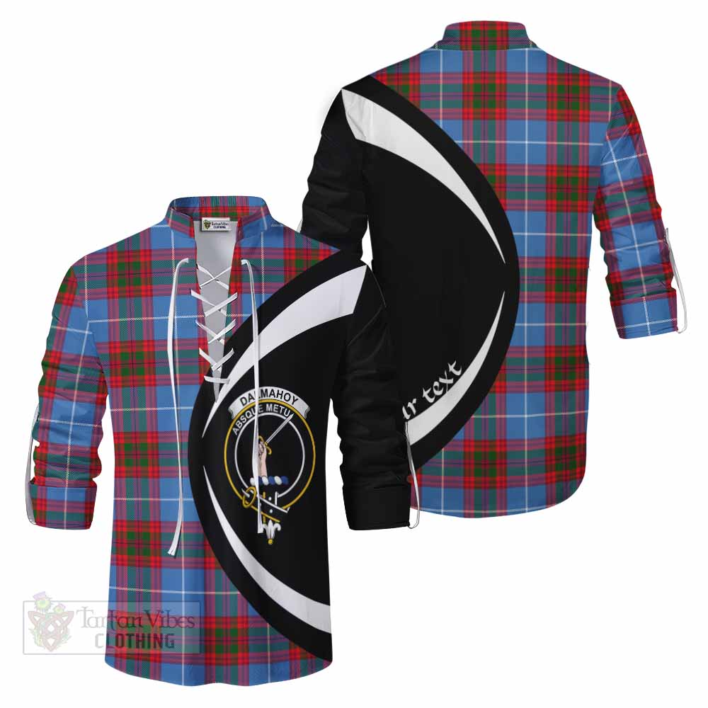 Tartan Vibes Clothing Dalmahoy Tartan Ghillie Kilt Shirt with Family Crest Circle Style