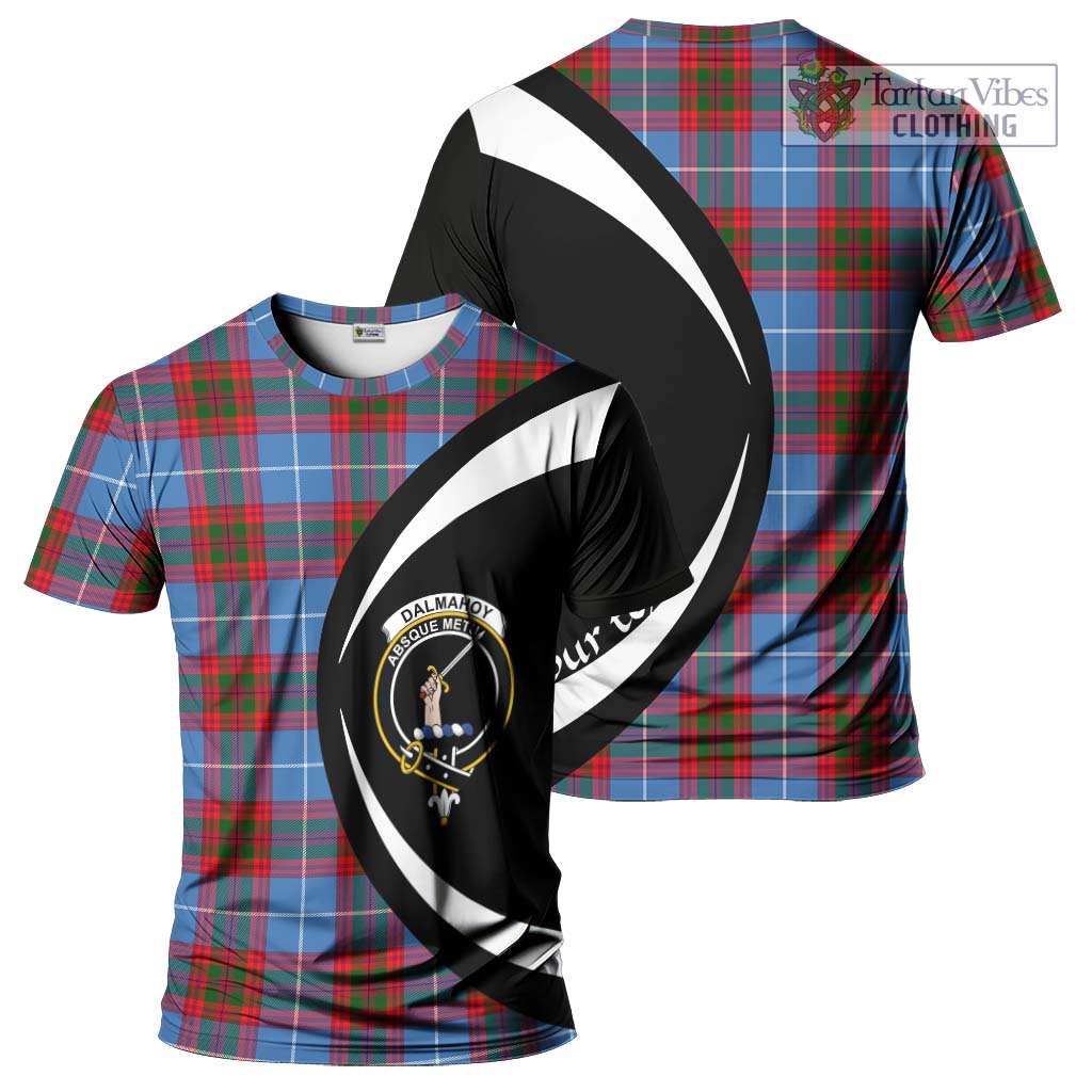 Tartan Vibes Clothing Dalmahoy Tartan T-Shirt with Family Crest Circle Style