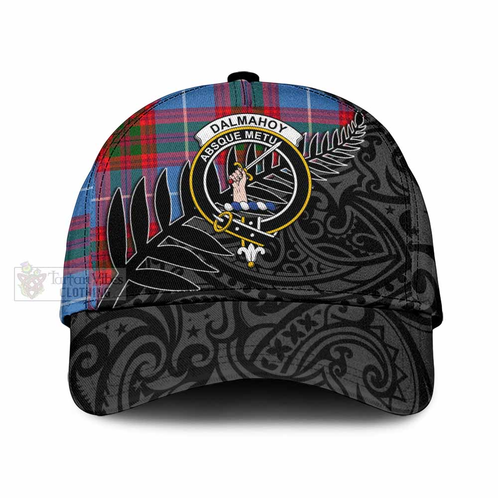 Tartan Vibes Clothing Dalmahoy Tartan Classic Cap with New Zealand Silver Fern Half Style