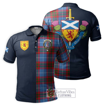 Dalmahoy Tartan Polo Shirt with Scottish Lion Royal Arm Half Style