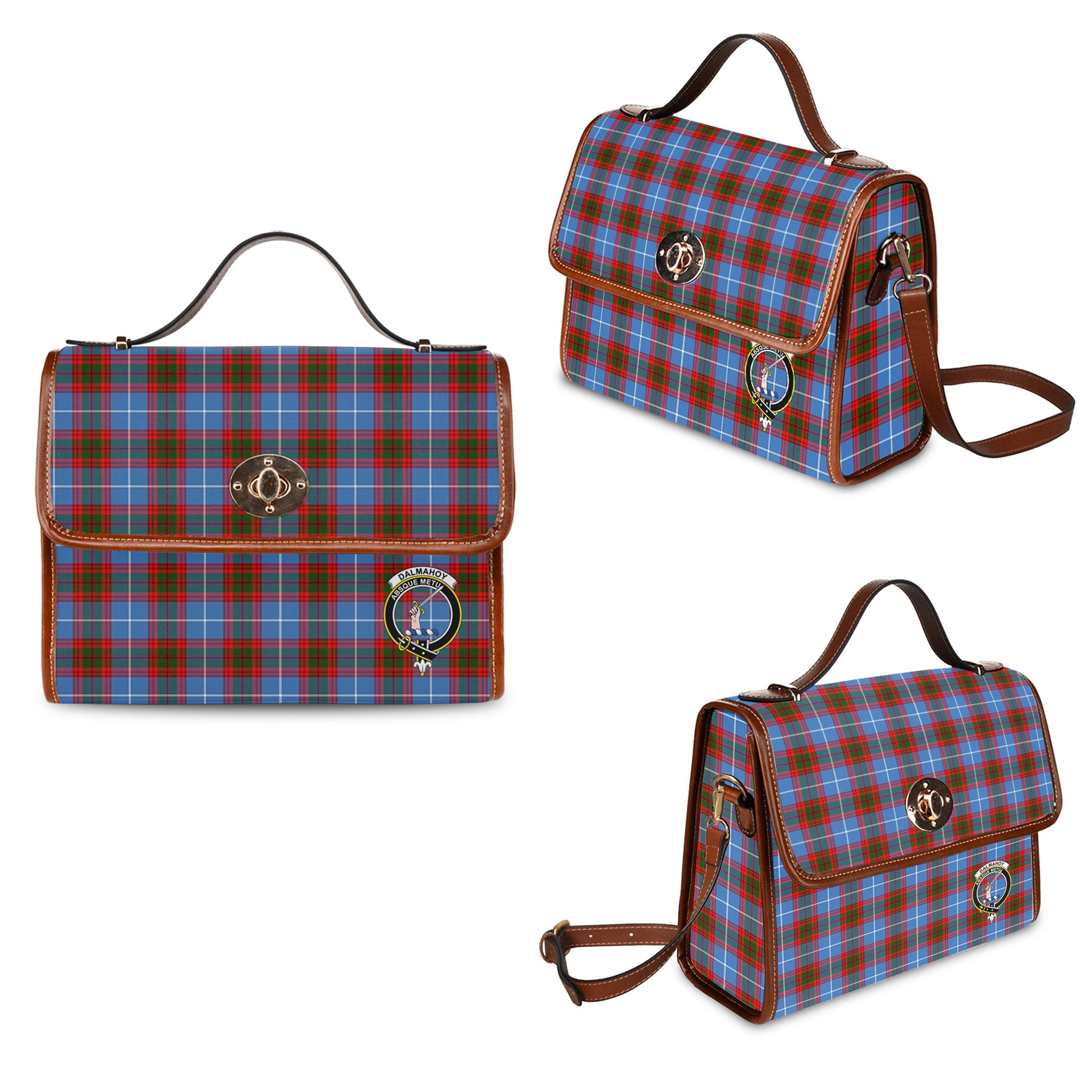 dalmahoy-tartan-leather-strap-waterproof-canvas-bag-with-family-crest