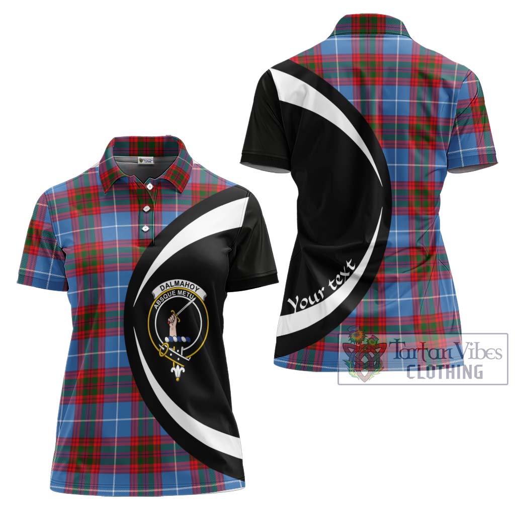 Dalmahoy Tartan Women's Polo Shirt with Family Crest Circle Style Women - Tartan Vibes Clothing