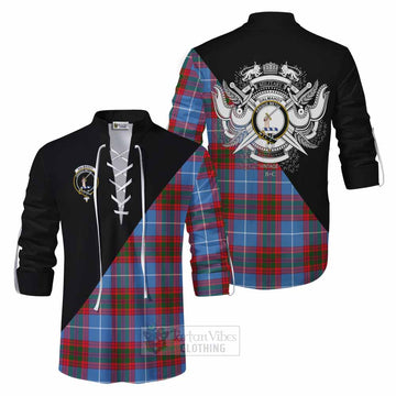 Dalmahoy Tartan Ghillie Kilt Shirt with Family Crest and Military Logo Style