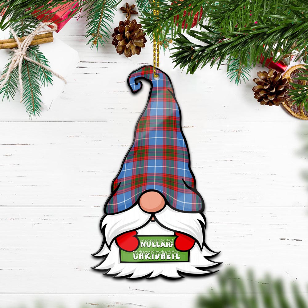 Dalmahoy Gnome Christmas Ornament with His Tartan Christmas Hat Wood Ornament - Tartanvibesclothing