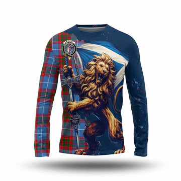 Dalmahoy Tartan Family Crest Long Sleeve T-Shirt with Scottish Majestic Lion