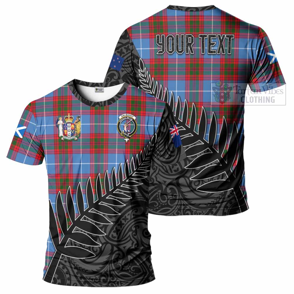 Tartan Vibes Clothing Dalmahoy Crest Tartan T-Shirt with New Zealand Silver Fern Half Style