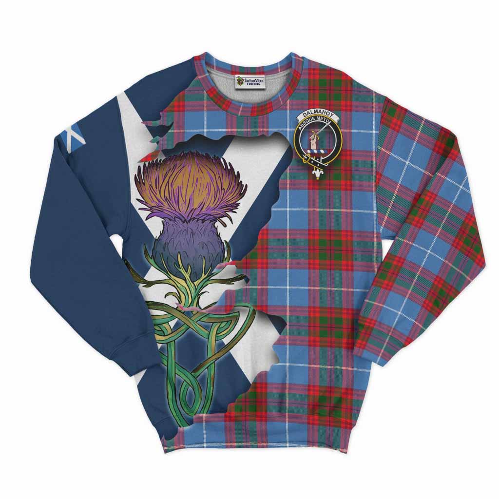 Dalmahoy Tartan Family Crest Sweatshirt Scottish Thistle Celtic Inspired Unisex - Tartan Vibes Clothing