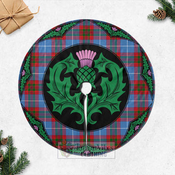 Dalmahoy Tartan Christmas Tree Skirt Scottish Thistle Style