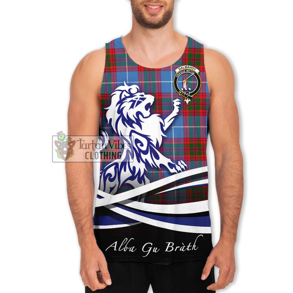 Dalmahoy Tartan Men's Tank Top with Alba Gu Brath Regal Lion Emblem Men - Tartanvibesclothing Shop