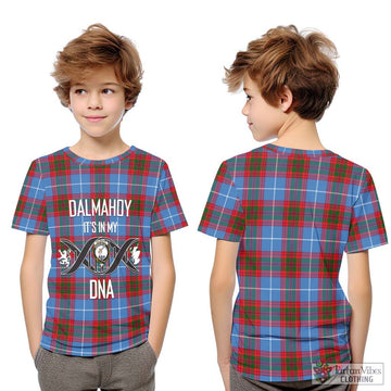 Dalmahoy Tartan Kid T-Shirt with Family Crest DNA In Me Style