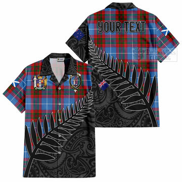 Dalmahoy Crest Tartan Short Sleeve Button Shirt with New Zealand Silver Fern Half Style