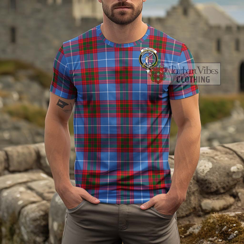 Tartan Vibes Clothing Dalmahoy Tartan Cotton T-Shirt with Family Crest