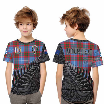 Dalmahoy Crest Tartan Kid T-Shirt with New Zealand Silver Fern Half Style