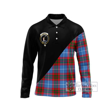 Dalmahoy Tartan Long Sleeve Polo Shirt with Family Crest and Military Logo Style