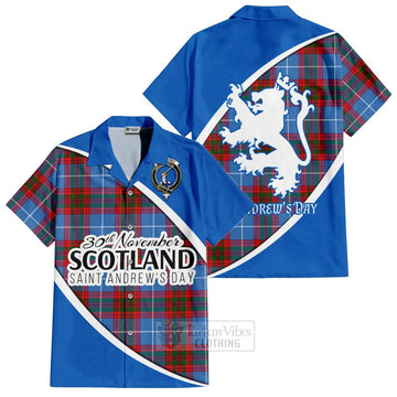 Dalmahoy Family Crest Tartan Short Sleeve Button Shirt Celebrate Saint Andrew's Day in Style