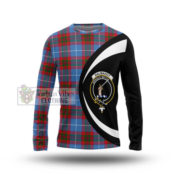 Dalmahoy Tartan Long Sleeve T-Shirt with Family Crest Circle Style