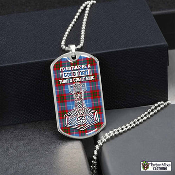 Dalmahoy Tartan Dog Tag Necklace Viking Mjolnir Style