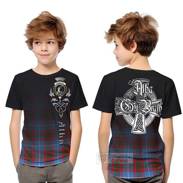 Dalmahoy Tartan Kid T-Shirt Featuring Alba Gu Brath Family Crest Celtic Inspired