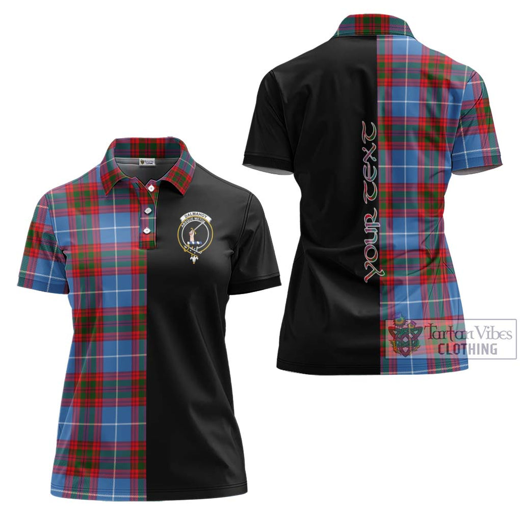 Dalmahoy Tartan Women's Polo Shirt with Family Crest and Half Of Me Style Women - Tartanvibesclothing Shop