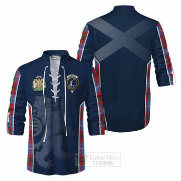 Dalmahoy Tartan Ghillie Kilt Shirt with Family Crest and Lion Rampant Vibes Sport Style