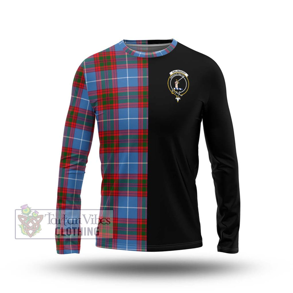 Dalmahoy Tartan Long Sleeve T-Shirt with Family Crest and Half Of Me Style Unisex - Tartanvibesclothing Shop