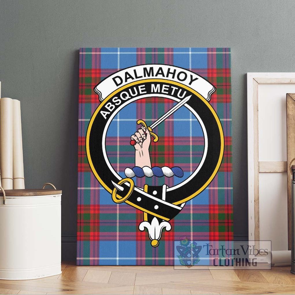 Dalmahoy Tartan Canvas Print Wall Art with Family Crest Without Frame - Tartan Vibes Clothing