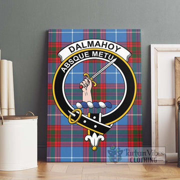 Dalmahoy Tartan Canvas Print Wall Art with Family Crest