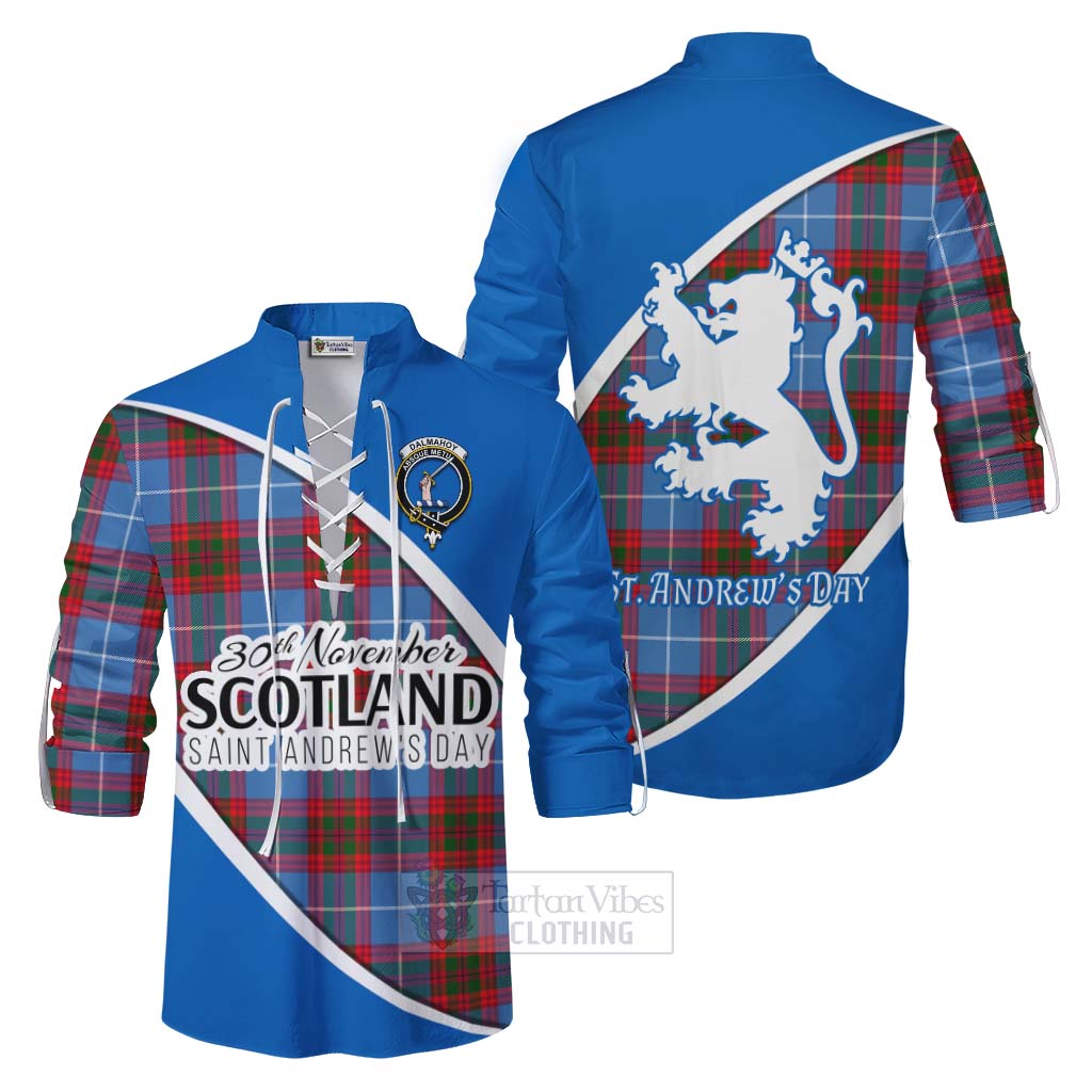 Tartan Vibes Clothing Dalmahoy Family Crest Tartan Ghillie Kilt Shirt Celebrate Saint Andrew's Day in Style