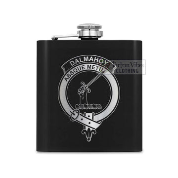 Dalmahoy Crest Hip Flask Set 7oz Black Stainless Steel with A Gift Box