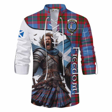 Dalmahoy Crest Tartan Ghillie Kilt Shirt Inspired by the Freedom of Scottish Warrior