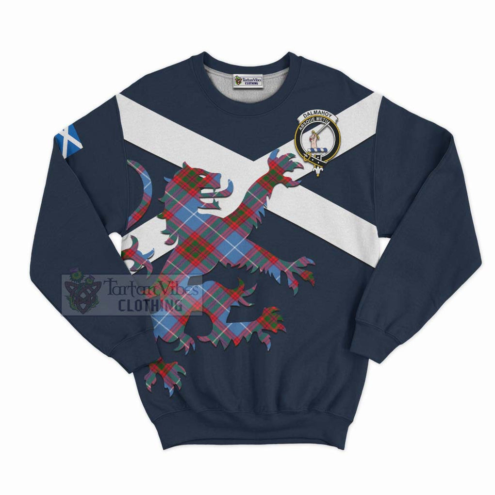 Tartan Vibes Clothing Dalmahoy Tartan Lion Rampant Sweatshirt – Proudly Display Your Heritage with Alba Gu Brath and Clan Name