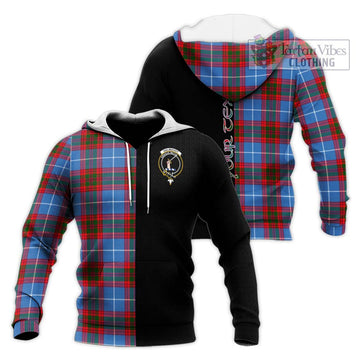 Dalmahoy Tartan Knitted Hoodie with Family Crest and Half Of Me Style