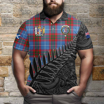 Dalmahoy Crest Tartan Polo Shirt with New Zealand Silver Fern Half Style