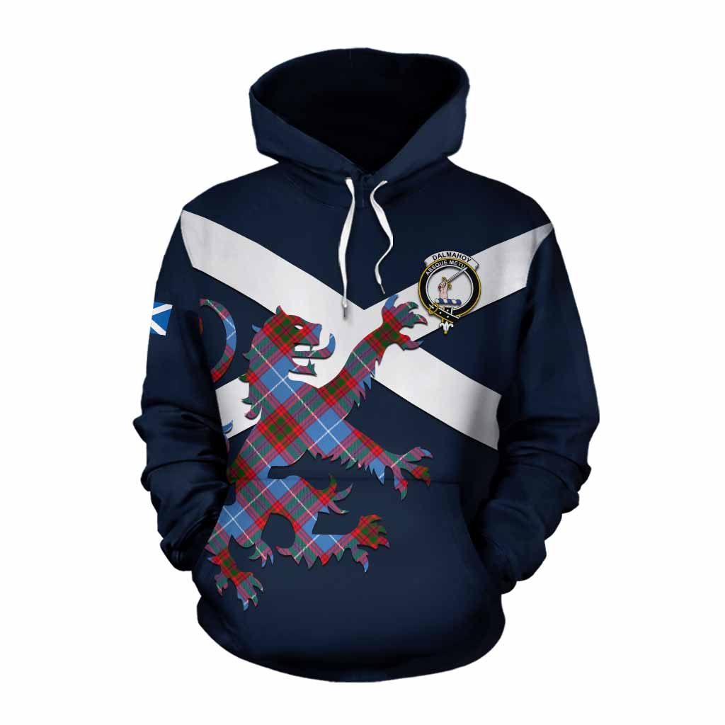 Tartan Vibes Clothing Dalmahoy Tartan Lion Rampant Cotton Hoodie Proudly Display Your Heritage with Alba Gu Brath and Clan Name