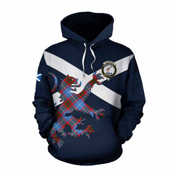 Dalmahoy Tartan Lion Rampant Cotton Hoodie Proudly Display Your Heritage with Alba Gu Brath and Clan Name