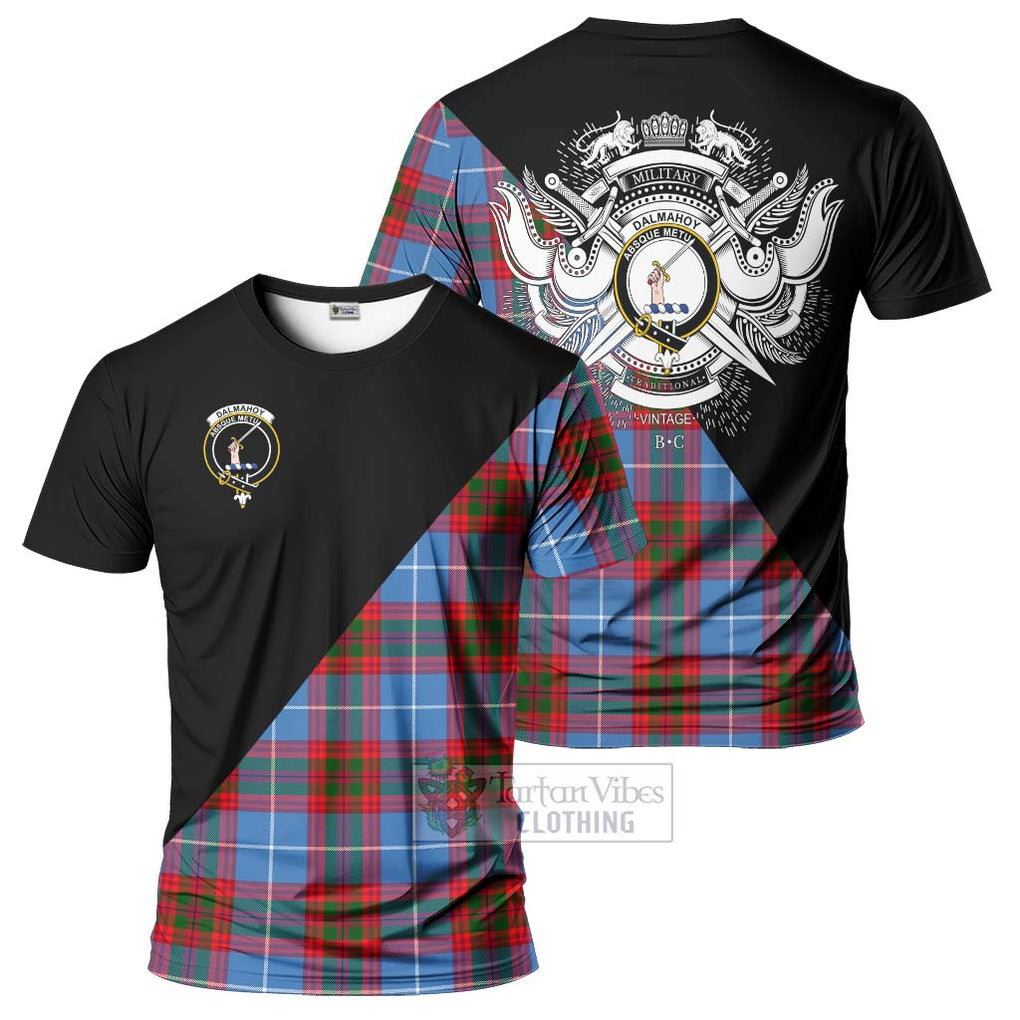 Dalmahoy Tartan T-Shirt with Family Crest and Military Logo Style Kid's Shirt - Tartanvibesclothing Shop