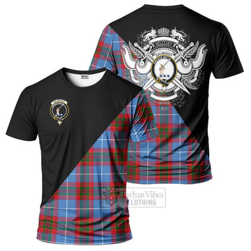 Dalmahoy Tartan T-Shirt with Family Crest and Military Logo Style