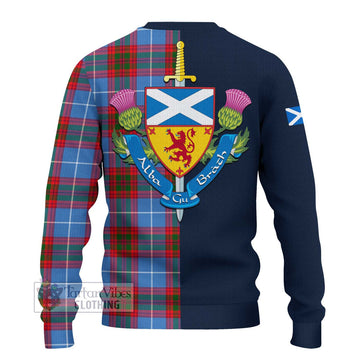 Dalmahoy Tartan Ugly Sweater with Scottish Lion Royal Arm Half Style